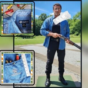 Smith & Wesson shooting shirt gun blue jean denim women vest men recoil pad xxl